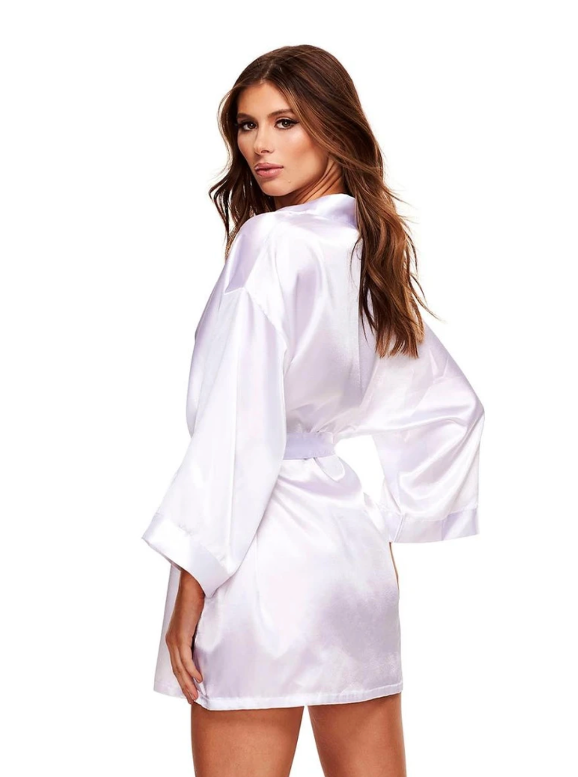 All Satin Robe - White